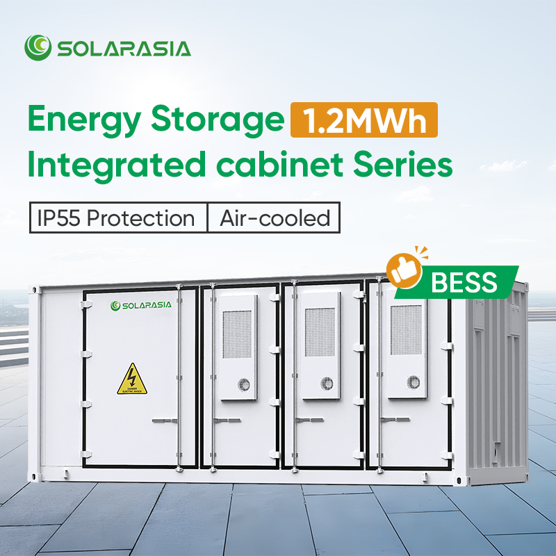 Battery Energy Storage System 1.2MWh Solarasia IP55 air Cooling Bess Commercial Industrial IP55 Outdoor Lithium Battery Cabinet